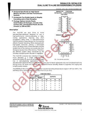 SN74ALS139DR datasheet  